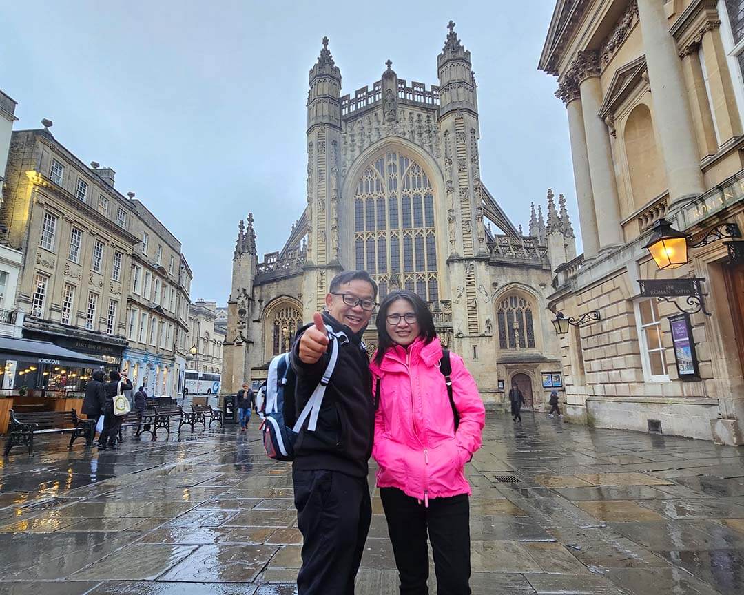 Bath Abbey วันฝนตก